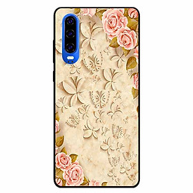 Ốp lưng dành cho Huawei P30 mẫu Hoa Hồng Lá Vàng
