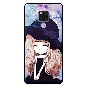 Ốp lưng in cho Huawei Mate 20 mẫu Anime Cô Gái Nón Đen - Hàng chính hãng