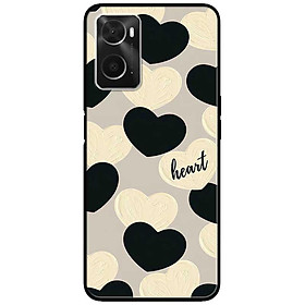 Ốp lưng cho Oppo A36 - A60 4G - A74 - A76 - Oppo A95 4G - A96 4G - Tim Trắng Đen HEART - Hàng Chính Hãng