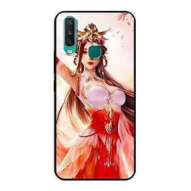Ốp Lưng in cho Vivo Y12 Mẫu Cô Nền Anh Đào - Hàng Chính Hãng