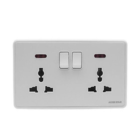CÔNG TẮC Ổ CẮM ĐÔI 04070 AKKO STAR   - HÀNG CHÍNH HÃNG