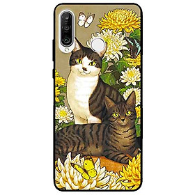 Ốp lưng in cho Huawei P30 Lite Mẫu Hai Chú Mèo