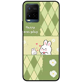 Ốp lưng cho Vivo Y12s - Y20 - Y20s - Y21 - Y21s - Y33 - Y33T - Happy Thỏ Trắng - Hàng Chính Hãng