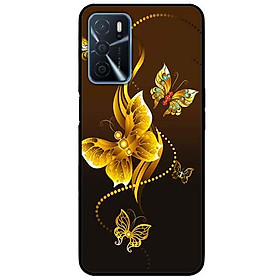 Ốp lưng dành cho Oppo A16 mẫu Bướm Vàng Nền Nâu