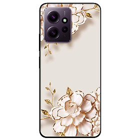 Ốp lưng dành cho Redmi Note 12 - Redmi Note 12 Pro - Redmi Note 12 Pro 5G - Tranh Hoa Nền Trắng - Hàng Chính Hãng
