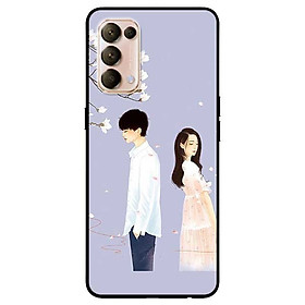Ốp lưng dành cho Oppo Reno 5 mẫu Cặp Đôi Nền Tím