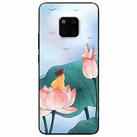 Ốp lưng dành cho Huawei Mate 20 Pro mẫu Cô Bé Và Chú Chim