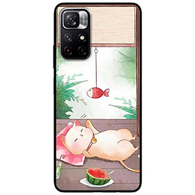 Ốp lưng dành cho Xiaomi Redmi Note 11 5G - Redmi Note 11T - Redmi Note 11S - Mèo Nằm Chờ Cá