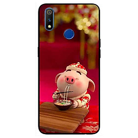 Ốp lưng in cho Realme 3 Pro Mẫu Heo Áo Trắng