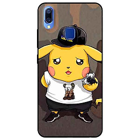 Ốp lưng in cho Vivo Y91/Y91i/Y95 Mẫu Pika Nón Đen