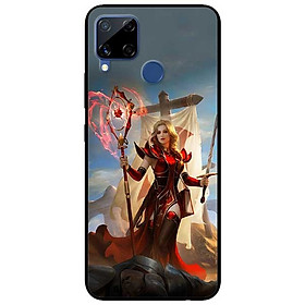 Ốp lưng dành cho Realme C15 mẫu Cô Gái Trượng Đỏ