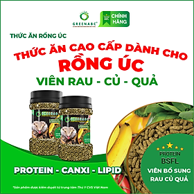 Thức ăn bò sát Rồng Úc viên RAU CỦ QUẢ GREENABC - Bổ sung đầy đủ dinh dưỡng từ thực vật - Hộp 60g