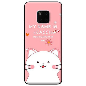 Ốp in cho Huawei Mate 20 Pro Mèo Trắng Thích Ăn - Hàng chính hãng