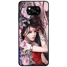 Ốp lưng dành cho Xiaomi Poco X3 mẫu Cô Gái Mẫu Đơn