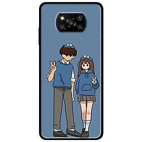 Ốp lưng dành cho Xiaomi Poco X3 mẫu Cặp Đôi Say Hi