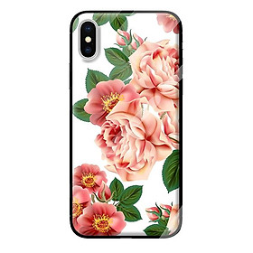 Ốp kính cường lực cho iPhone XS MAX mẫu HOA HỒNG XANH 4 - Hàng chính hãng