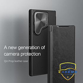Bao da cho Samsung S24 Ultra, Samsung S24 Plus, Samsung S24 hiệu Qin Prop Leather có túi thẻ cài, có chân dựng, bảo vệ camera, chống sốc cao cấp - Hàng chính hãng.
