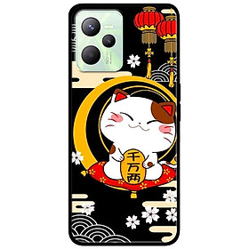 Ốp lưng dành cho Realme C35 mẫu Mèo Nền Đen