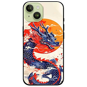 Ốp lưng cho IPhone 15 - 15 Plus - 15 Pro - 15 Pro Max - 16 - 16 Plus - 16 Pro - 16 Pro Max - Rồng Xanh Trăng Vàng - Hàng Chính Hãng