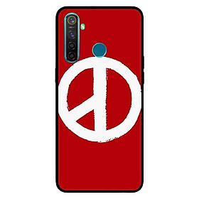 Ốp Lưng in cho Realme 5 Mẫu Peace Y Nền Đỏ - Hàng Chính Hãng