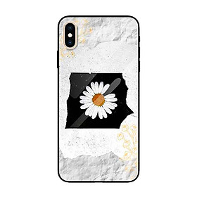 Ốp lưng kính cường lực cho iPhone X /Xs Nền Hoa Cúc Nền Giấy (1) - Hàng Chính Hãng