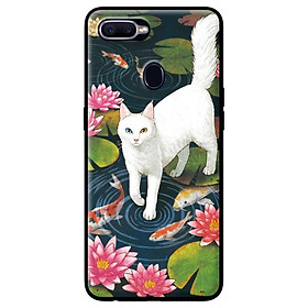 Ốp in cho Oppo F9 Mèo Trắng - Hàng chính hãng