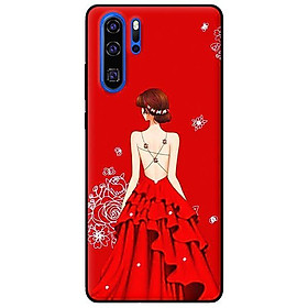 Ốp lưng in cho Huawei P30 Pro Cô Gái Hai Dây Đầm Đỏ - Hàng chính hãng