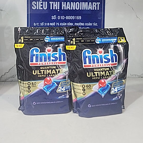 Combo 2 túi Viên rửa bát Finish Quantum 12 in 1 loại 60 viên ( 60X2=120 Tabs )