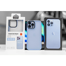 Ốp lưng LIKGUS lưng PC nhám, viền TPU màu xanh, có gờ bảo vệ camera cho máy iPhone 13 pro max , 13 pro, 13- Hàng nhập khẩu