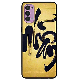 Ốp lưng dành cho Oppo Reno 4 mẫu Thư Pháp NHẪN Nền Vàng