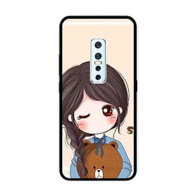 Ốp Lưng in cho Vivo V17 Pro Mẫu Nàng Ôm Gấu - Hàng Chính Hãng