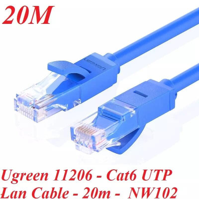Ugreen UG11206NW102TK 20M Màu xanh Cáp mạng LAN CAT6 UPT - HÀNG CHÍNH HÃNG