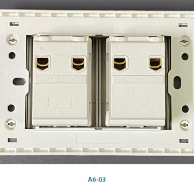 Mặt công tắc đôi A6-03 Novalink chính hãng. Chất liệu nhựa chống cháy, lõi đồng nguyên chất. Có xuất hóa đơn VAT