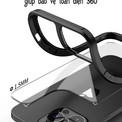 Ốp lưng chống sốc lưng trong phong cách mới dành cho iPhone 11 / 12 / 13 / 11 Pro / 12 Pro / 13 Pro / 11 Pro Max / 12 Pro Max / 13 Pro Max / 12 Mini / 13 Mini - Hàng chính hãng