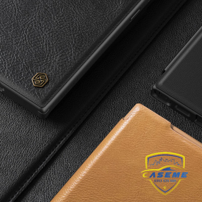 Bao da cho Samsung S24 Ultra, Samsung S24 Plus, Samsung S24 hiệu Qin Prop Leather có túi thẻ cài, có chân dựng, bảo vệ camera, chống sốc cao cấp - Hàng chính hãng.