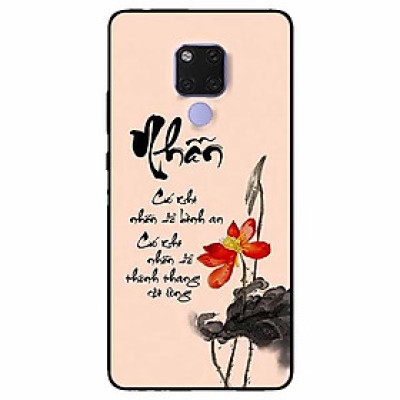 Ốp lưng in cho Huawei Mate 20  Mẫu Thư Pháp Nhẫn Nền Hồng