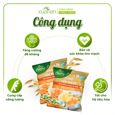 Thùng 30 Gói Cháo Yến Mạch Thịt Gà & Đông Trùng Hạ Thảo Xuân An Gói 40G (Tặng Kèm 5 Gói)