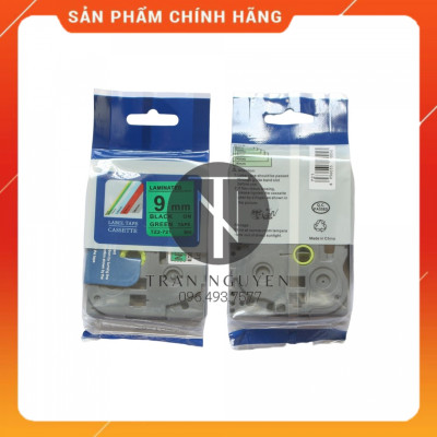 [Combo 3 hộp] Nhãn In Brother Tz2-721 - Đen nền xanh lá 9mm x 8m - Hàng nhập khẩu