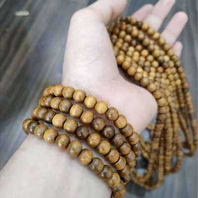 Vòng tay nam hạt 12 ly GỖ thơm BÁCH - XANH màu tự nhiên