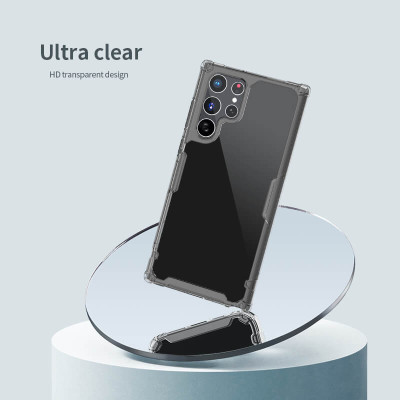 Ốp lưng silicon trong suốt cho Samsung Galaxy S22 Ultra hiệu Nillkin Nature Pro mỏng 0.6mm - hàng nhập khẩu