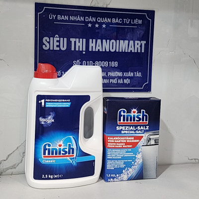 Bột Rửa Chén Bát Hương Chanh Finish Classic Power Powder Lemon Sparkle chai 2.5 kg
