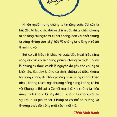 KHÔNG DIỆT KHÔNG SINH ĐỪNG SỢ HÃI