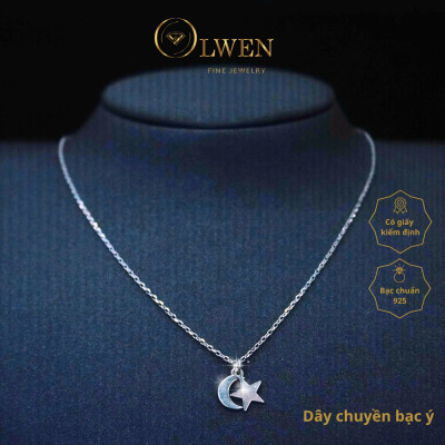Dây chuyền bạc ý hình bướm và vòng tròn kết hợp độc đáo, phong cách đơn giản, trẻ trung, phù hợp đi chơi, đi làm, đi học - CM37.3