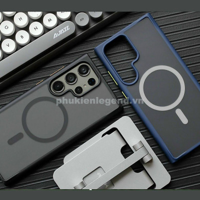 Ốp lưng nhám sạc từ tính cho Samsung Galaxy S25 Ultra | S24 Ultra hiệu Likgus PC Ultra-thin Frosted Magnetic Case - mặt lưng nhám mờ chống bám bẩn, gờ bảo vệ Camera 0.5mm - Hàng chính hãng