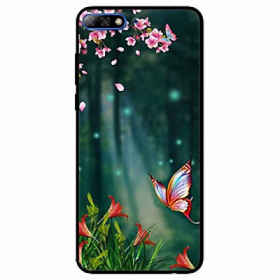 Ốp lưng dành cho Huawei Y7 Prime 2018 mẫu Bướm Và Hoa Đỏ