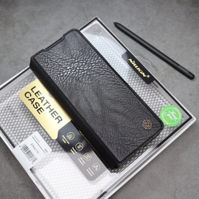 Case bao da chống sốc cho Samsung Galaxy Z Fold 6 trang bị ngăn đựng S-Pen, khe nhét thẻ card hiệu Nillkin Aoge Leather Cover Case (bảo vệ máy cực tốt, chất liệu da thật cao cấp, thiết kế thời trang cá tính) - hàng nhập khẩu