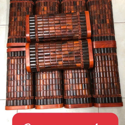 Gối đầu bằng gỗ trắc đỏ đen kt 37×17×9cm 