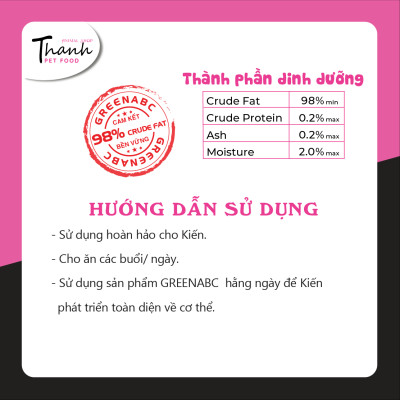 Dầu Kiến từ GREENABC - Kích thích ăn ngon miệng, hỗ trợ tăng đàn, tiêu hóa tốt - Chai 45g