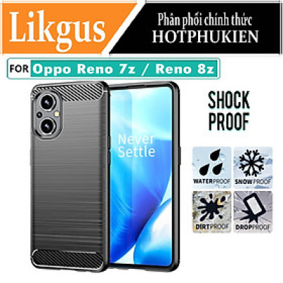 Ốp lưng chống sốc vân kim loại cho Oppo Reno 7z / Reno 8z hiệu Likgus (chuẩn quân đội, chống va đập, chống vân tay) - Hàng nhập khẩu