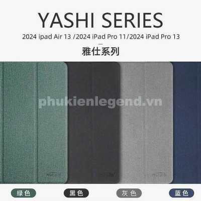 Bao da cho iPad Pro 11 inch M4 2024 / iPad Pro 13 inch M4 2024 lưng dẻo silicon chống sốc, có khay chứa bút tiện lợi chính hãng MUTURAL - Hàng chính hãng